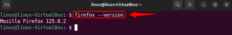 checking mozilla firefox version in ubuntu 24.04