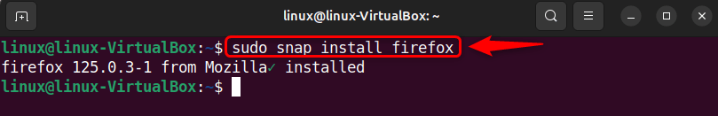 installing mozilla firefox through snap package on ubuntu 24.04
