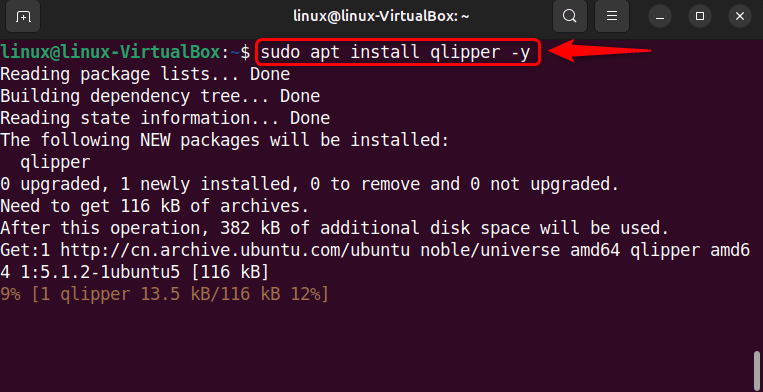 installing qlipper through terminal in ubuntu 24.04