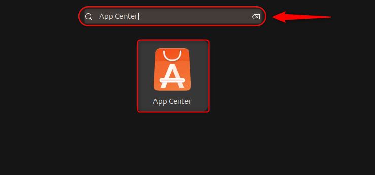 launching app center through activities menu on ubuntu 24.04