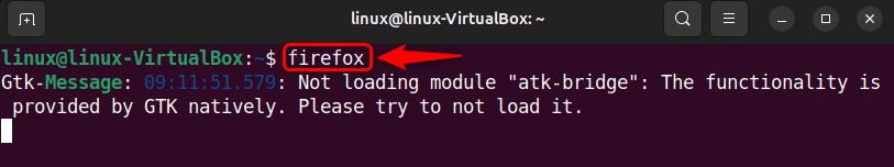 launching mozilla firefox through ubuntu 24.04 terminal