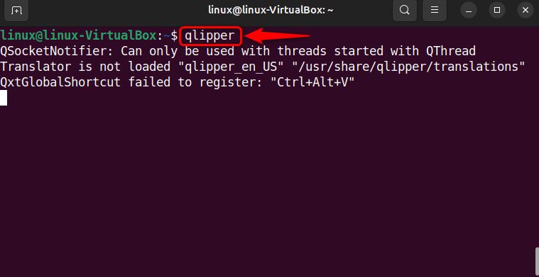 launching qlipper through terminal in ubuntu 24.04