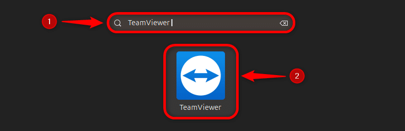 launching teamviewer on ubuntu 24.04 using activities menu