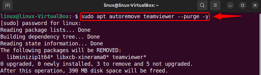 removing teamviewer from ubuntu 24.04