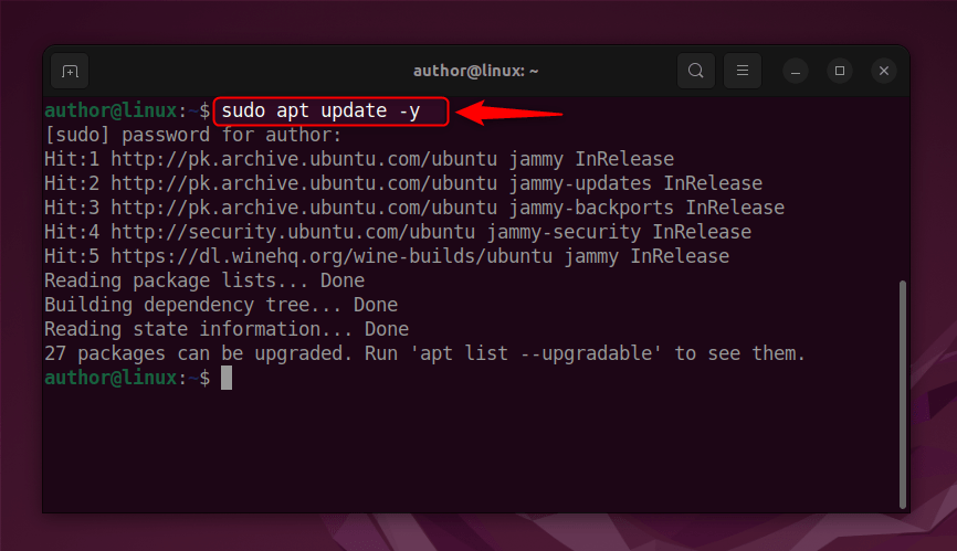 updating system packages of ubuntu
