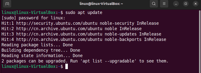 updating system packages on ubuntu 24.04 noble numbat