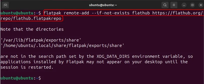 adding flatpak repository in ubuntu 24.04