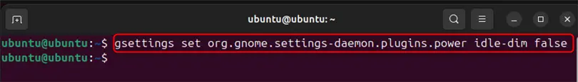 disabling screen timeout settings from ubuntu 24.04 using terminal