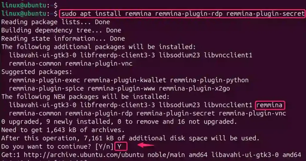 install remmina on ubuntu 24.04