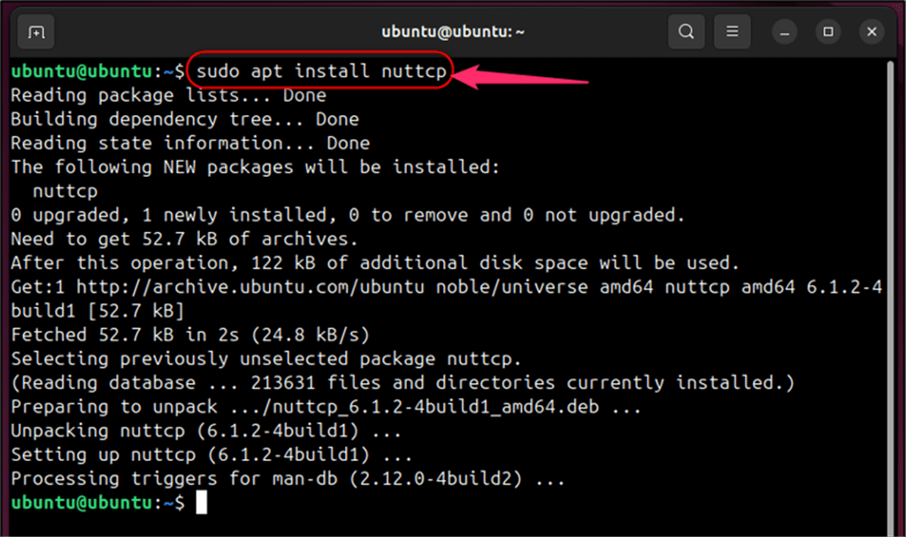 installing nuttcp on Ubuntu 24.04