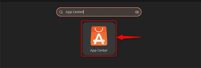 launching app center in ubuntu 24.04 via activity menu