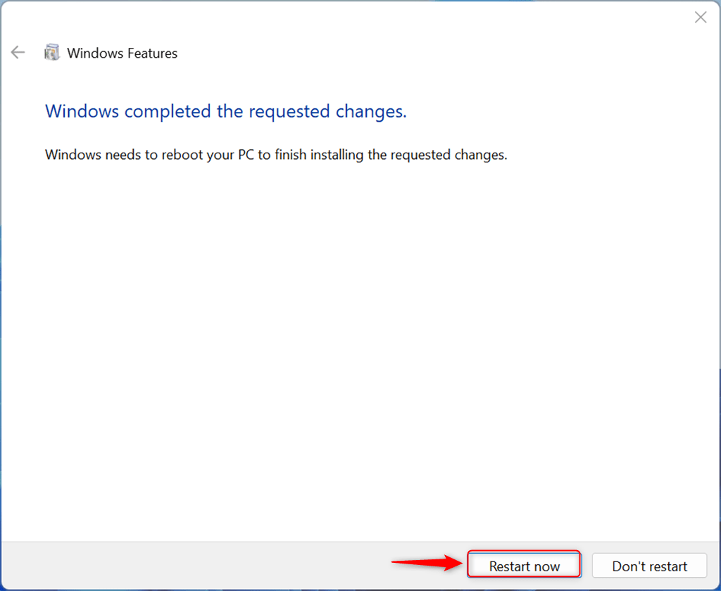 restarting the system to configure changes on windows