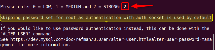 setting storing password option for mysql in ubuntu 24.04