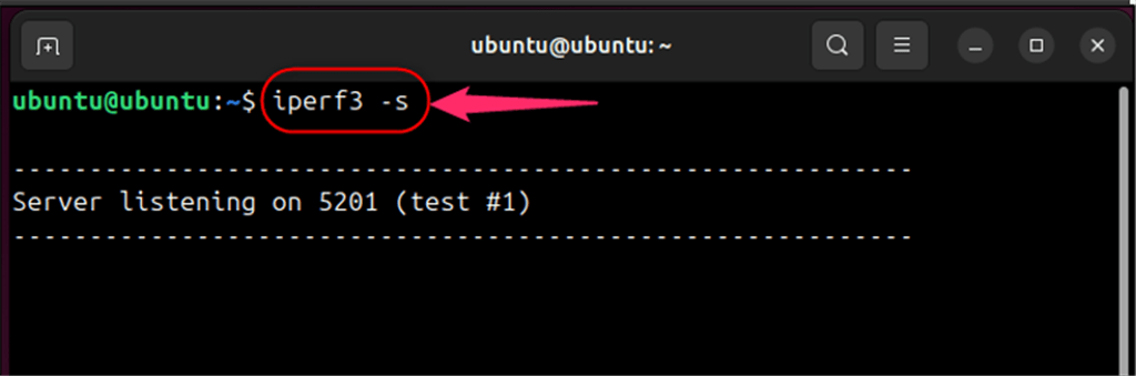 starting iperf3 on server on ubuntu 24.04
