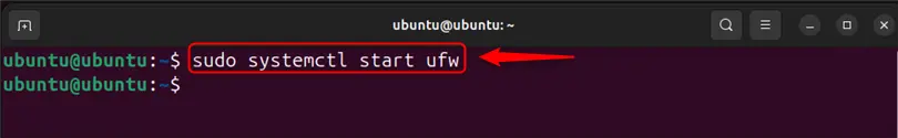 starting the firewall service in ubuntu 24.04 using systemctl