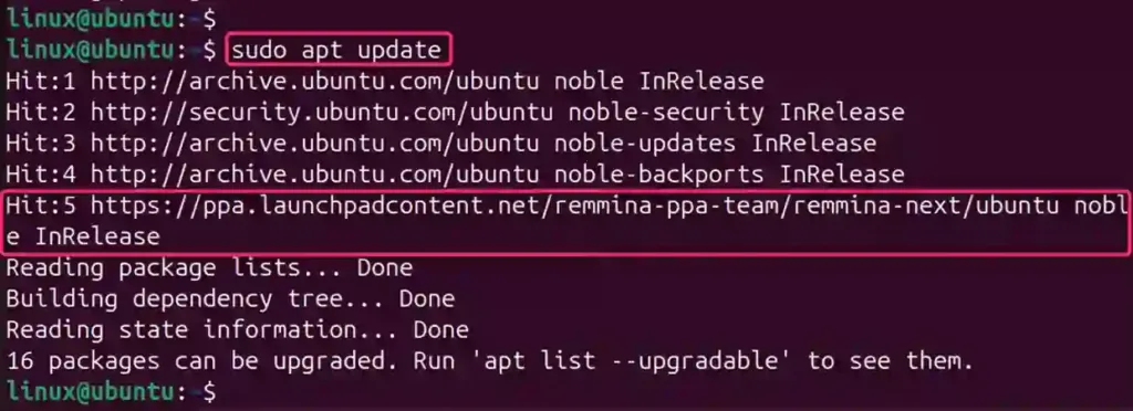 update system packages on ubuntu 24.04 after adding ppa