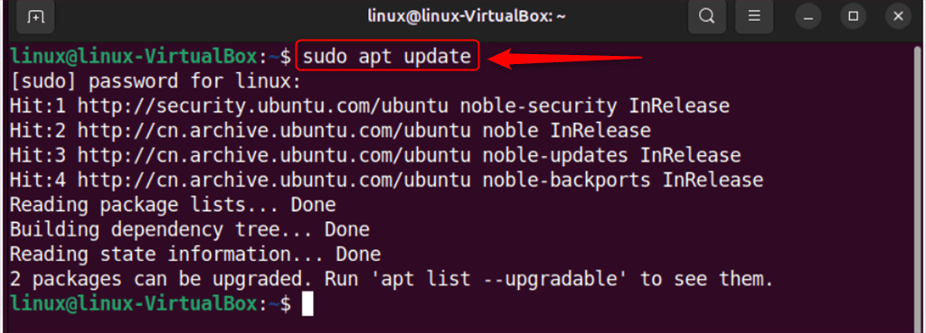 updating packages in ubuntu 24.04