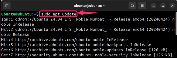 updating system repositories on ubuntu 24.04