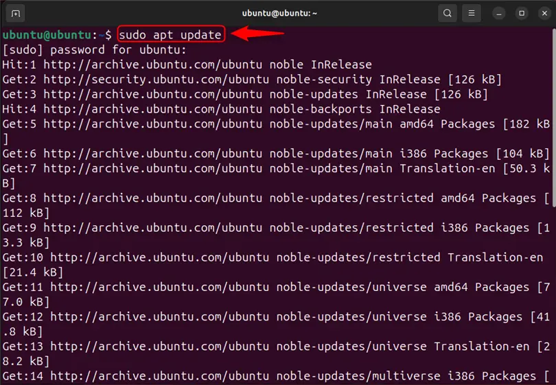 updating ubuntu 24.04 packages