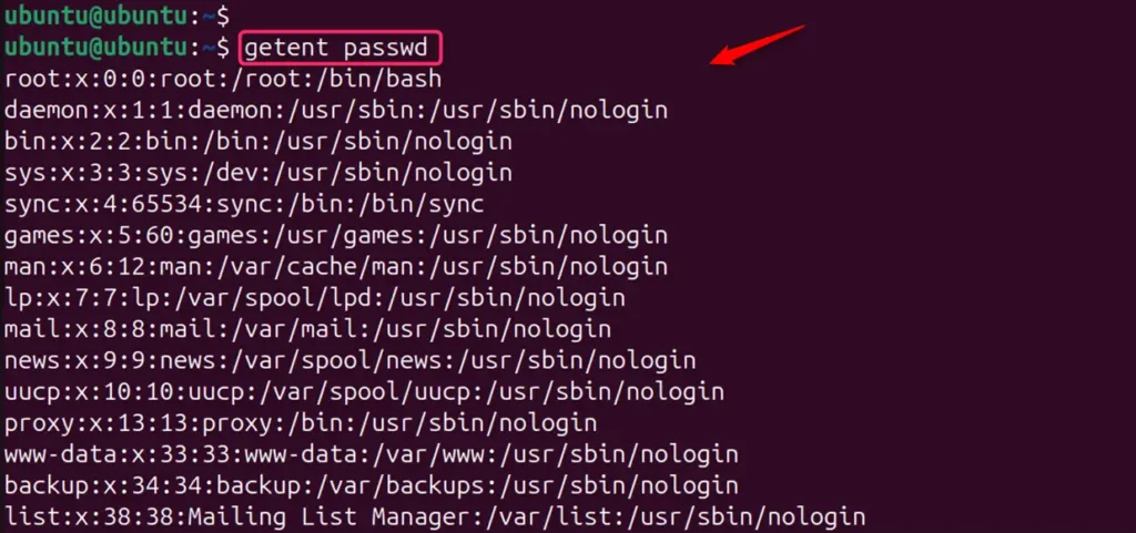 List All Users in a Linux System Using getent Command