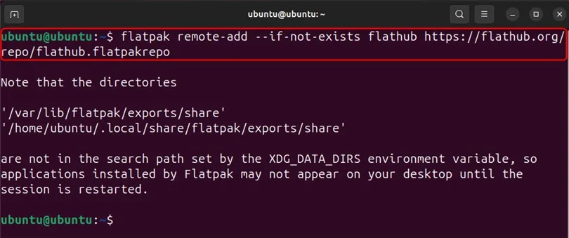 adding flatpak repository in ubuntu 24.04