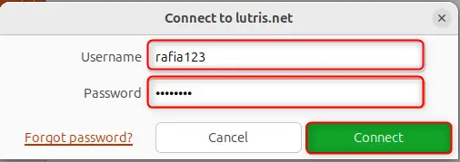 connecting the lutris account