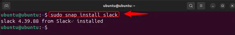 installing slack on ubuntu 24.04 using sudo snap install slack