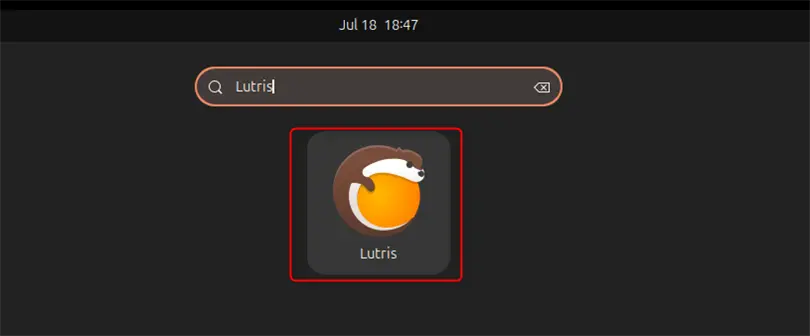 launching lutris via the activity menu