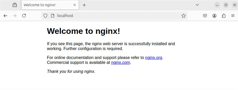 launching nginx server on firefox browser