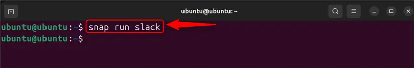 launching slack from terminal using snap run slack