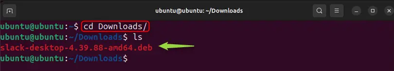 navigating to downloads directory in ubuntu 24.04