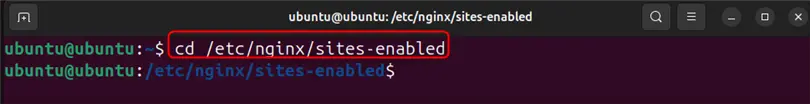 navigating to nginx sites-enabled directory