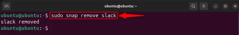 removing slack from ubuntu 24.04 using sudo snap remove slack